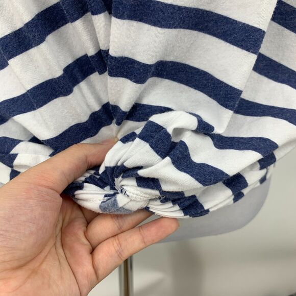 Splendid Shirt Womens Extra Large Knotted Twist Striped Cropped Short Sleeve Tee - Picture 4 of 13